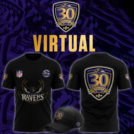 Baltimore Ravens 30th Season Virtual Limited T-shirt