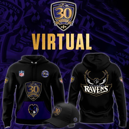 Baltimore Ravens 30th Season Virtual Hoodie