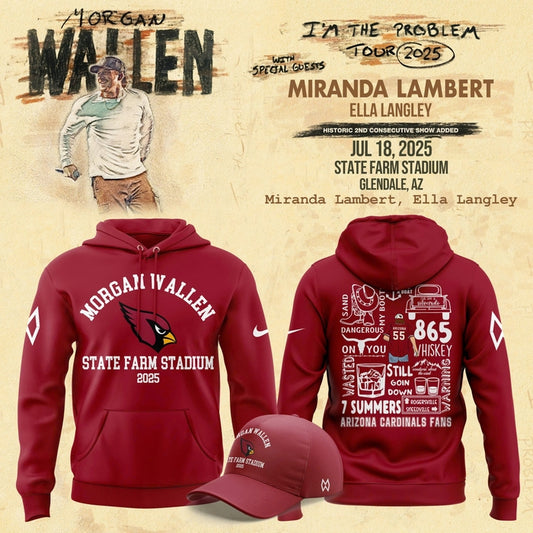 Exclusive Versions Morgan Wallen x Arizona Cardinals Hoodie 2025