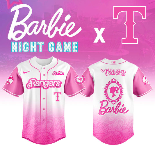 .    Texas    Rangers MLB x Barbie Night Game Limited Edition Jersey 2025