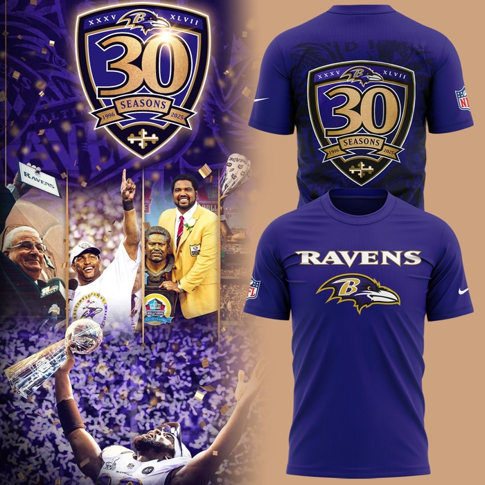Ravens to Celebrate 30th NFL Season in 2025 Tshirt DDT CTND