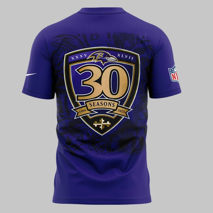 Ravens to Celebrate 30th NFL Season in 2025 Tshirt DDT CTND