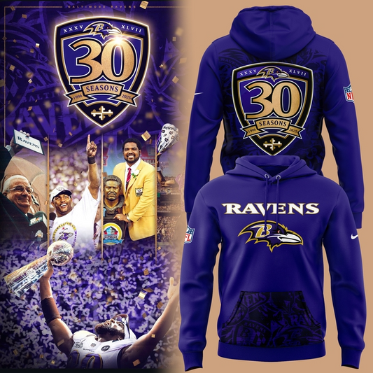 Ravens to Celebrate 30th NFL Season in 2025 V10 Hoodie DDT CTND