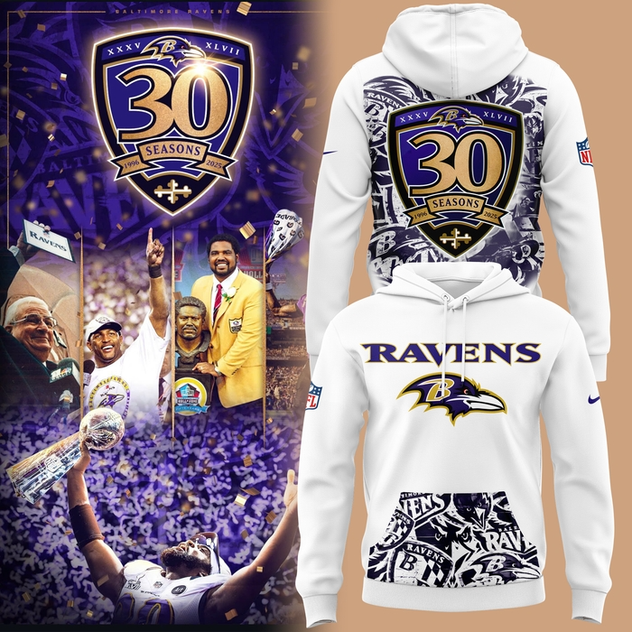 Ravens to Celebrate 30th NFL Season in 2025 V3 Hoodie DDT CTND