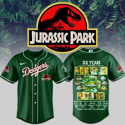 Jurassic World 32 Years 1993-2025 Signatures Thank You For The Memories JERSEY