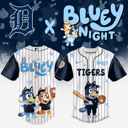Detroit Tigers MLB x Bluey And Bingo Special Edition Jersey 2025 | YJ12