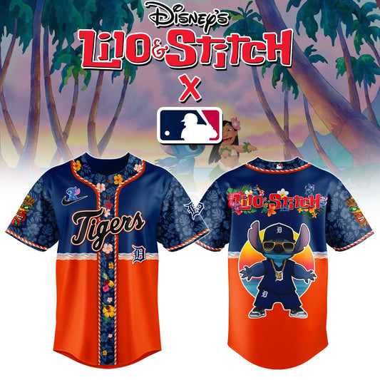 Detroit Tigers MLB x Lilo & Stitch Baseball Jersey - Special Edition Jersey | FU13