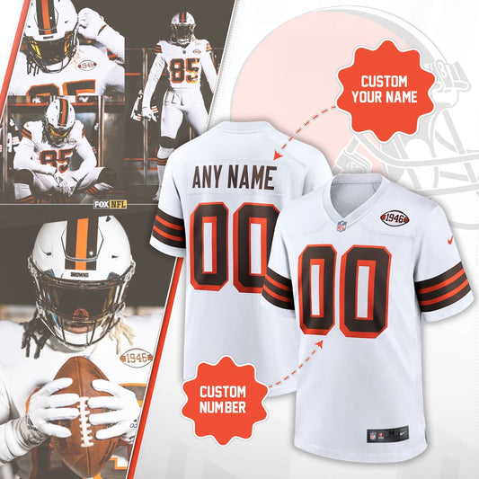 Cleveland Browns Custom Name And Number Football Jersey