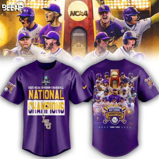 1. LSU Tigers 2025 NCAA Baseball Men’s College World Series Champions Jersey